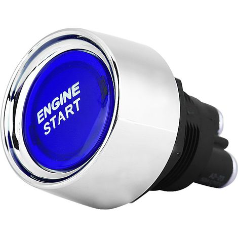 Interrupteur de démarrage moteur 12V-24V 50A, bouton poussoir d'allumage avec LED bleue pour voiture (1/5)