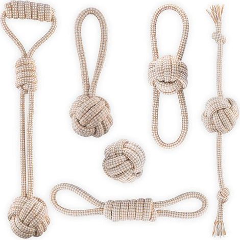 Jouet Chien en Coton Naturel Moelleux sûr Sain Balle Chien Accessoire Chien Lot de 6 de Jouets pour Chien (Chiot) (1/5)