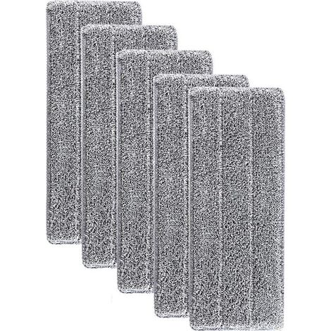 Mop Remplacement des Tampons, Super Absorbant Recharges de Tête de Vadrouille, Microfibre de Nettoyage Lavable de Pulvérisation de Balai, 33 x 12cm (5 pc) (1/5)