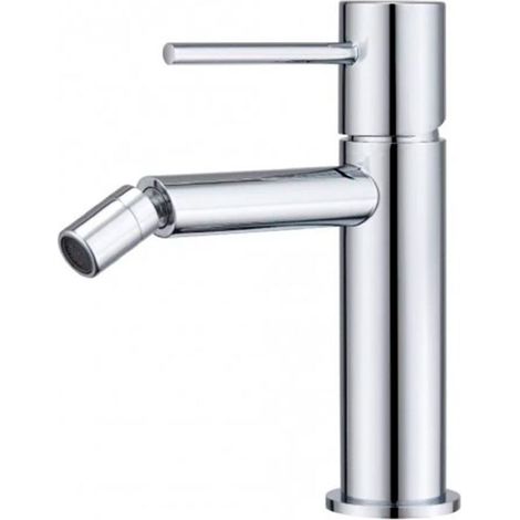IMEX Miscelatore bidet cromado en latón y zama con cartucho cerámico Ø26 mm y set 2 flexibles 3-8 para instalación segura Modelo Monza Imex-BDM039-2