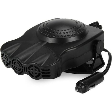 Chauffage Soufflant Voiture 12V 2 en 1 Ventilateur Céramique Portable Dégivreur Désembueur Noir