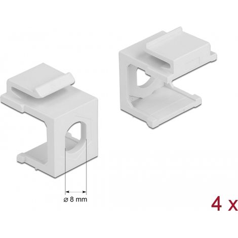 Delock Cubierta Keystone blanca con 8,0 mm de agujero 4 piezas