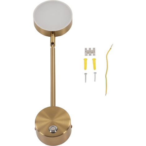 9-W-LED-Wandleuchte in Gold mit stufenloser Dimmfunktion, warmweißes Licht (2700–3000 K), Metall-Wandleuchte für Bars, 100–240 V (1/5)