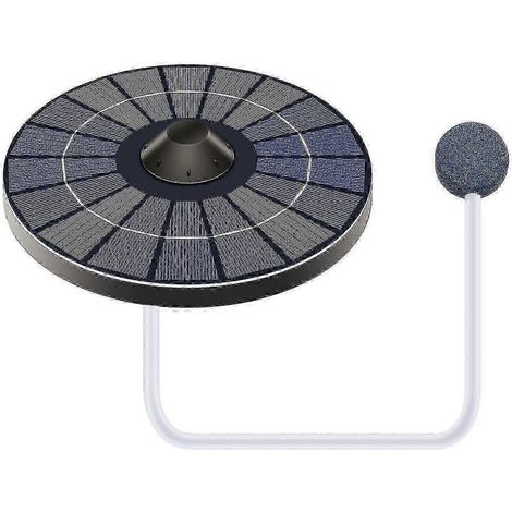Aérateur solaire pour bassin, pompe à oxygène avec tuyau d'air et pierre à bulles flottante, aérateur d'eau pour bassin, aquarium, fontaine, petit bassin. (1/5)