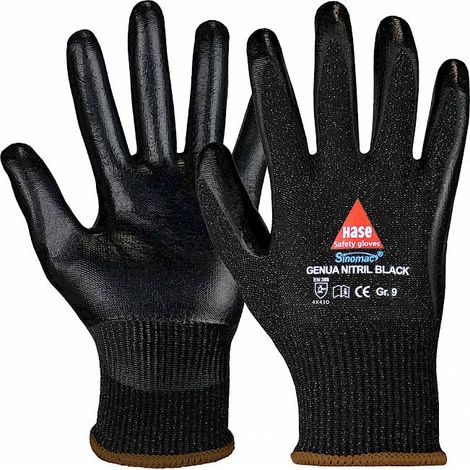 Hase Schnittschutzhandschuhe "Genua Nitril Black" 7