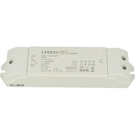 Alimentatore Dimmerabile CV 24V 36W Triac ELV Pulsante N.O. 3 In 1 Varialuce Su 220V
