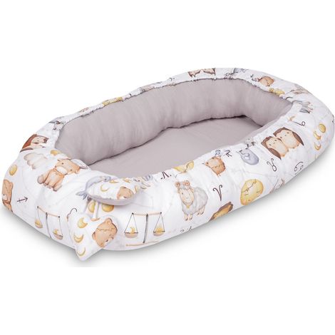 Capullo de muselina gris zodiaco 80x45 + almohada (1/4)