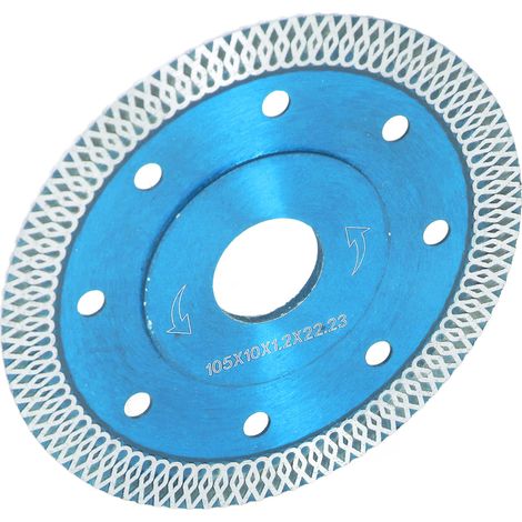 Lame de scie diamantée 4 pouces bleue pour la découpe de carrelage en porcelaine, céramique, granit, marbre et brique.