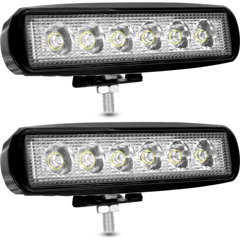 12V 18W LED-Arbeitsscheinwerfer, 12V LED-Spot-Flutlicht, 9200lm LED-Nebelscheinwerfer, Arbeitsscheinwerfer für Auto, LKW, Traktor, SUV, Boot [2 Stück]