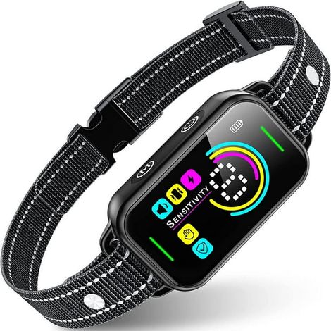 Set mit 2 Antibellhalsbändern für Hunde, intelligentes Halsband für kleine, mittlere und große Hunde, wiederaufladbares Trainingshalsband mit 8 Empfindlichkeitsstufen, Piepton, Vibration und statische (1/5)