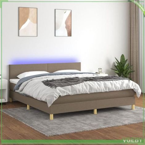Sommier à lattes - 3133569 - 160x200 cm - Matelas 20 cm ressorts ensachés - Bande LED colorée (1/5)