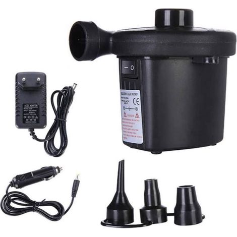Pompe À Air Électrique - Gonfleur Dégonfleur Rapide - Pour Matelas Gonflable Camping Bateau Kayak Piscine - 3 Buses Incluses - 100-240 V + DC 12 V - 1 Pièce (1/5)