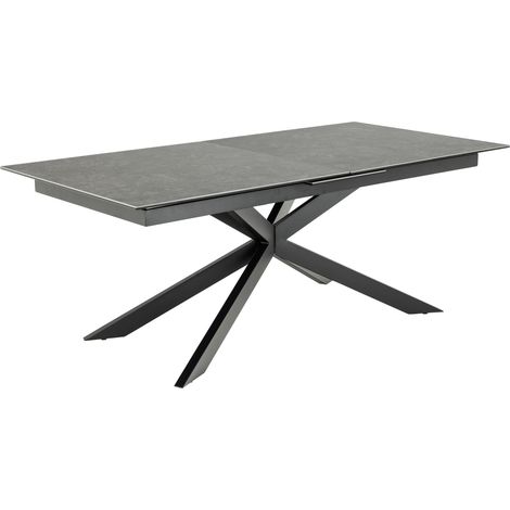 Irwine Esstisch 100x200/240cm mit Auszug schwarz.