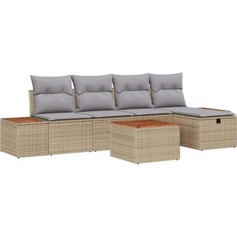 Maison Exclusive - Conjunto de sofá de jardín con almohada 6 pcs (1/5)