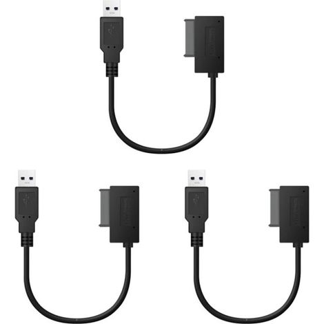 Il s'agit d'un adaptateur 3 ports USB, d'un câble convertisseur ultra-mince à 13 broches pour lecteur CD/DVD PC 6 broches + 7 broches vers USB 2.0 pour ordinateurs portables PC.