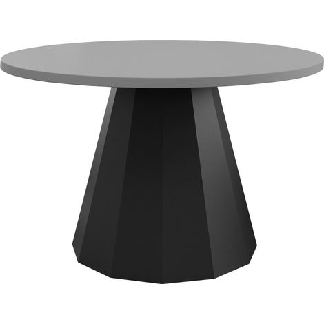 Mesa de centro Oswego 139, Negro + Gris, 45x0x0cm, Diámetro: 75, Aglomerado laminado, Redonda