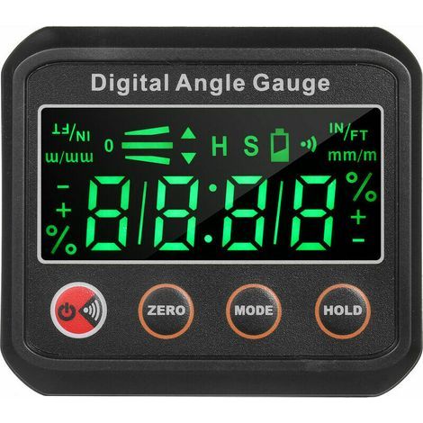 Digitale LED-Wasserwaage mit Goniometer, Winkelmesser und Neigungsmesser, 2,7-Zoll-Mini-Kastenwasserwaage mit V-förmiger Magnetbasis und akustischem Signalgeber (1/5)