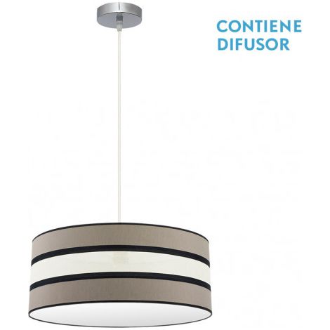 FABRILAMP Karla dimmbare Pendelleuchte 2xE27 Taupe/Beige