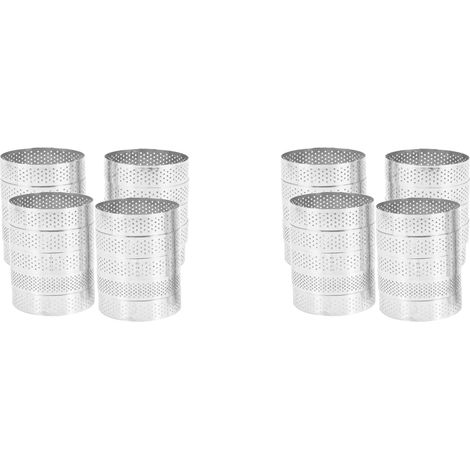 Set di 40 anelli circolari per torte con fori, ideali per frutta, quiche, torte mousse, stampi da forno, anelli per mousse perforati, 8 cm (1/5)