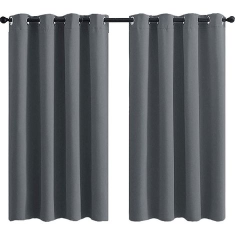 Lot de 2 Rideaux, Occultant, Tringle métallique, Isolation phonique, Économie d'énergie, Chambre, Salon (1/5)
