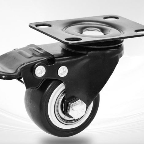 Roues pivotantes fixes de 5 cm (2 pouces) en 5 parties, roues en PVC silencieuses et résistantes à l'usure avec double roulement (1/5)