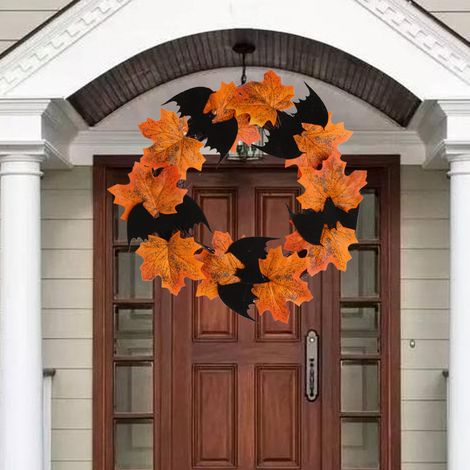 Guirlande de chauve-souris, décoration de Thanksgiving pour Halloween, pendentif, décorations de bar, fenêtre, porte suspendue, guirlande de feuilles d érable pour Hallowee (1/3)
