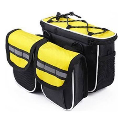 1x Sacoche de selle, Polyester imperméable, Attache métal cadre, Vélo de montagne (1/3)