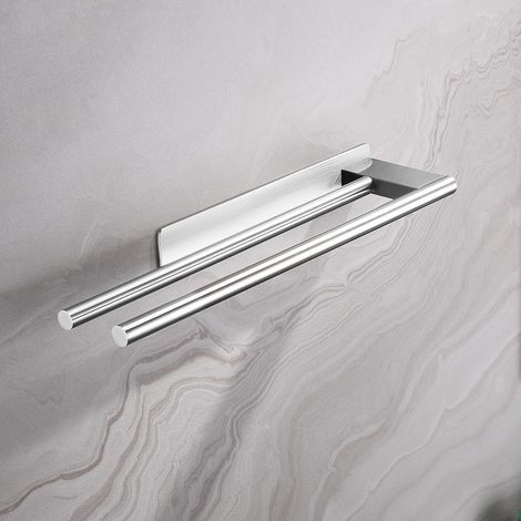 Porte Serviettes Inox 304 Double Adhésif Argent (1/4)