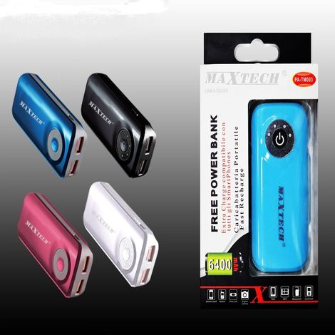 Maxtech Power Bank 6400mah Batterie Portable Chargement Du Smartphone Usb Pa-tm003