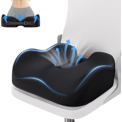 Coussin Chaise Bureau Orthopédique Soulagement de la Pression pour Coccyx,Sciatique,Hanche,Coussin Ergonomique Assise à Mémoire de Forme (1/4)
