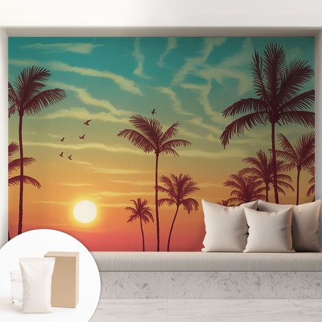 Carta Da Parati - Non Tessuto - Con Colla Inclusa - Per Interni - Ecologica - Con Ingresso - Soggiorno Paesaggio tropicale 208x146 cm (1/5)
