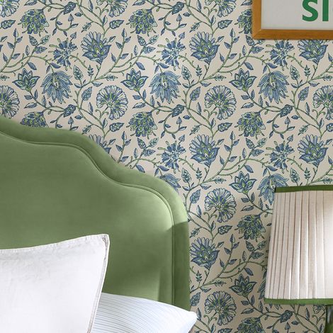 Papier peint intissé Joules Trailing Indienne Floral 1005 x 52cm Bleu (1/5)