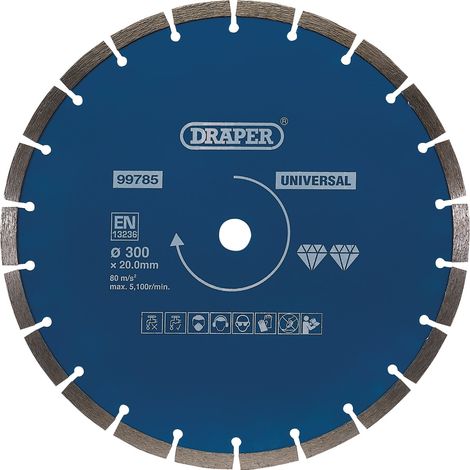 Draper 300mm Segmented Diamond Blade (Model 99785) for Cutting Hard Materials (1/5)