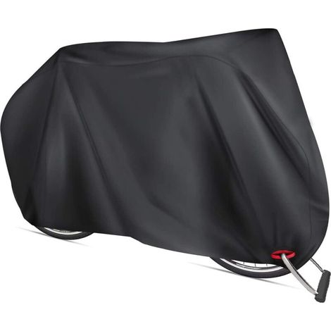 Fahrradabdeckung Wasserdicht 210T Oxford-Gewebe Hochwertige Fahrradgarage Plane Wasserfest 200 x 110 x 70 cm Fahrrad schutzhülle mit Beutel (Schwarz)