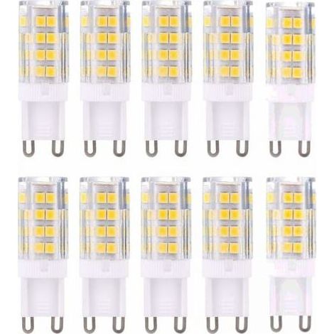 Ampoule LED G9, lumière chaude, 5 W, équivalent à une ampoule halogène de 40 W, 420 lumens, non variable, lot de 10 [Classe énergétique A+]