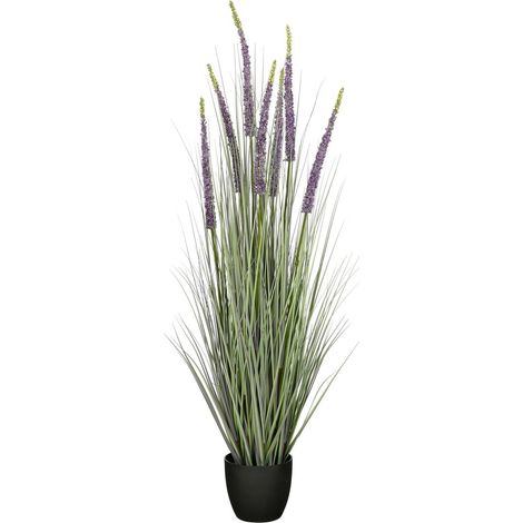 Plante Artificielle Graminée Eremurus en Pot pour Intérieur Vert et Violet 140 cm - PANGIVO (1/5)