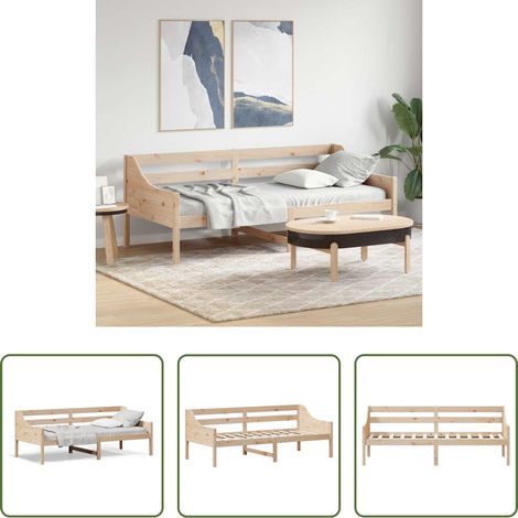 Canapé-lit -  Lit de jour sans matelas 80x200 cm bois de pin massif (1/5)