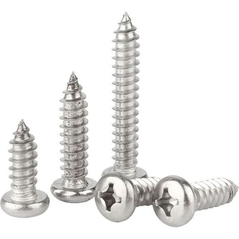 Acier inoxydable 304 Croix Tête ronde Autotaraudeuses Vis à bois (1/5)