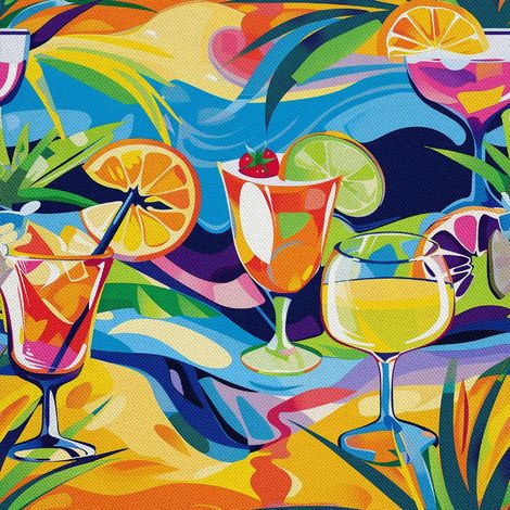 Outdoor-Dekostoffe Oxford - Motiv Cocktail DX8344 (1/5)