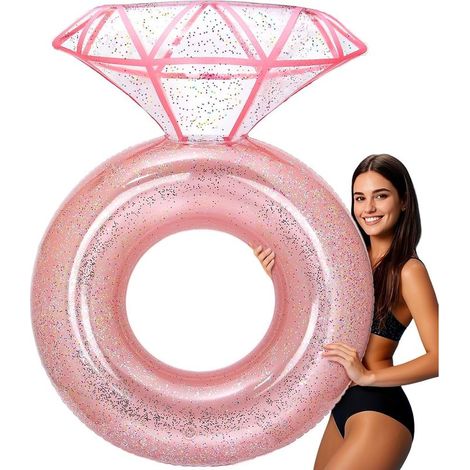 Bouee Piscine Adulte, Gonflable Bouée Piscine de Diamant pour Enterrement de Vie de Jeune Fille, Bouée de Piscine Gonflable pour Fête de Plage et Les fêtes de Piscine