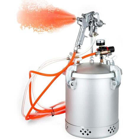 Pistola de pintura de 10 litros Depósito de presión de 60 PSI Pulverizador de pintura con depósito y pistola de pintura Boquilla de 3 mm Sistema de pulverización de pintura Sistema de pulverización de