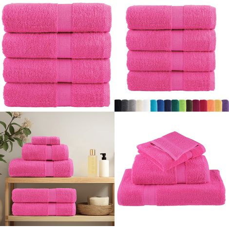 Serviettes de toilette Premium SOLUND 4 pièces Rose 30 x 30 cm 600 g/m² - Serviettes de bain - Serviettes de visage
