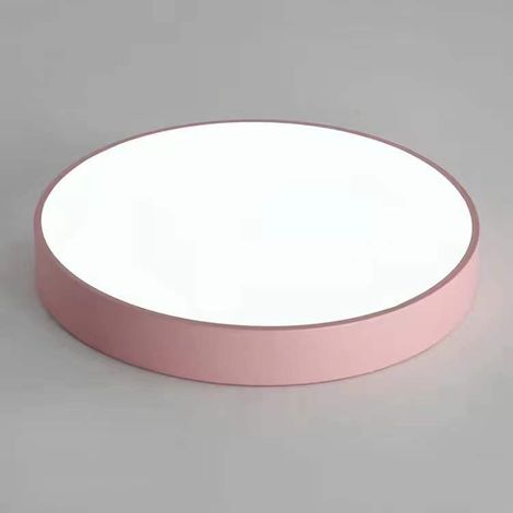 Minimalist LED Plafonnier Macaron Coloré, Style Nordique Moderne Plafonnier Plafonnier Créatif, 3 températures de couleur,Salon (Pink, 40cm) (1/5)
