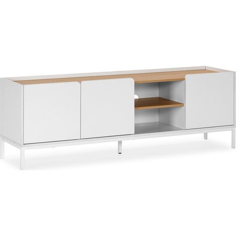 Mueble Tv Curva 3 puertas color Blanco (1/5)