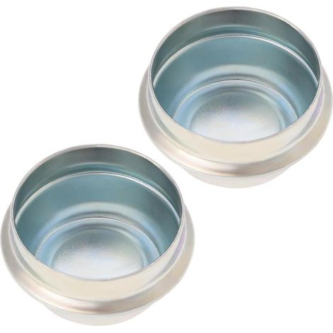2Pcs 40mm Dust Hub Cap Grease Cover Trailer Wheel Cold Rolled Plate Galvanized Fits Trailer Hubs with an Internal 40mm Dia Silver