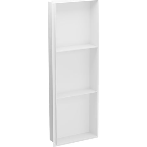 Mexen X-Wall-NR étagère encastrable sans bride avec étagère 90 x 30 cm, blanche - 1921903010S (1/5)