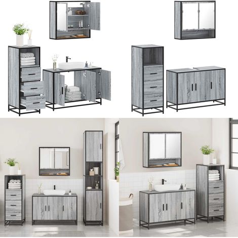 vidaXL Ensemble de meubles de salle de bain 3 pcs Sonoma gris