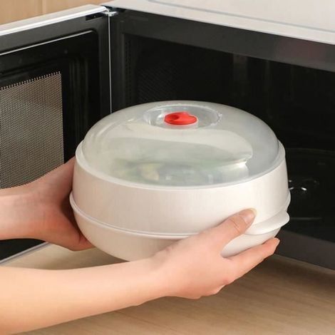 Cuiseur vapeur - - DéDié micro-ondes - Cuisson vapeur saine - Compatible lave-vaisselle - Blanc