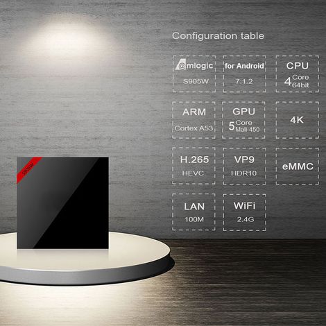 Boîtier TV intelligent avec processeur 1,2 GHz, transmission de données fluide, vidéo 1080p/HDMI 2.0 - Prise britannique (1/5)