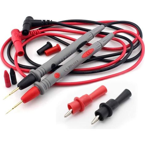 Kit de cordons de test pour multimètre – Sondes de précision 1000V 20A avec pinces crocodile et fiches banane (1/5)